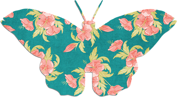 Floral Pattern Butterfly Illustration PNG image