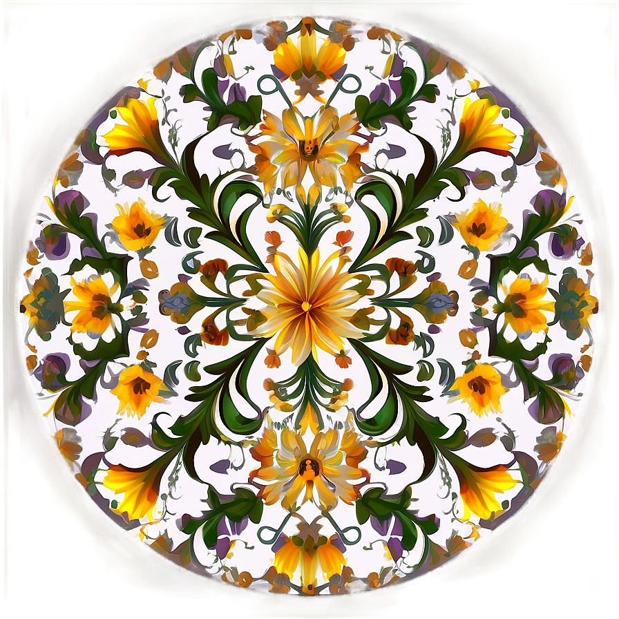 Floral Pattern Drawing Png Njc PNG image