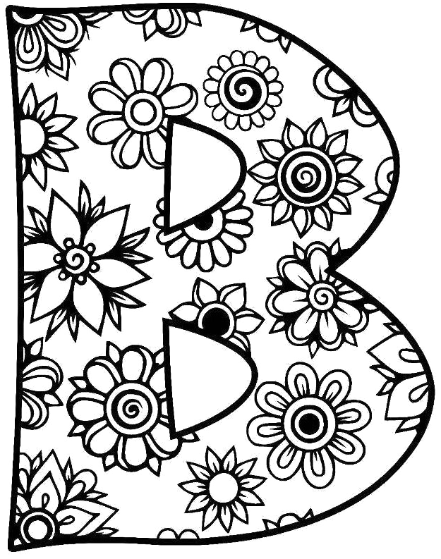 Floral Pattern Letter B PNG image