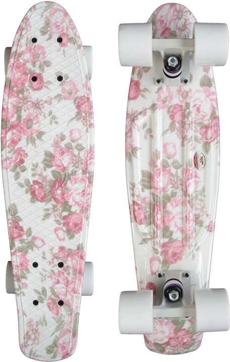 Floral Pattern Penny Skateboard PNG image