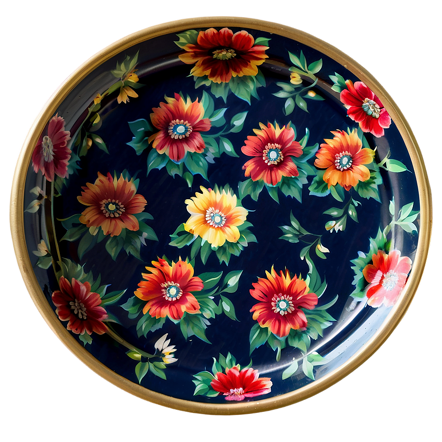 Floral Pattern Tray Png Mdl PNG image