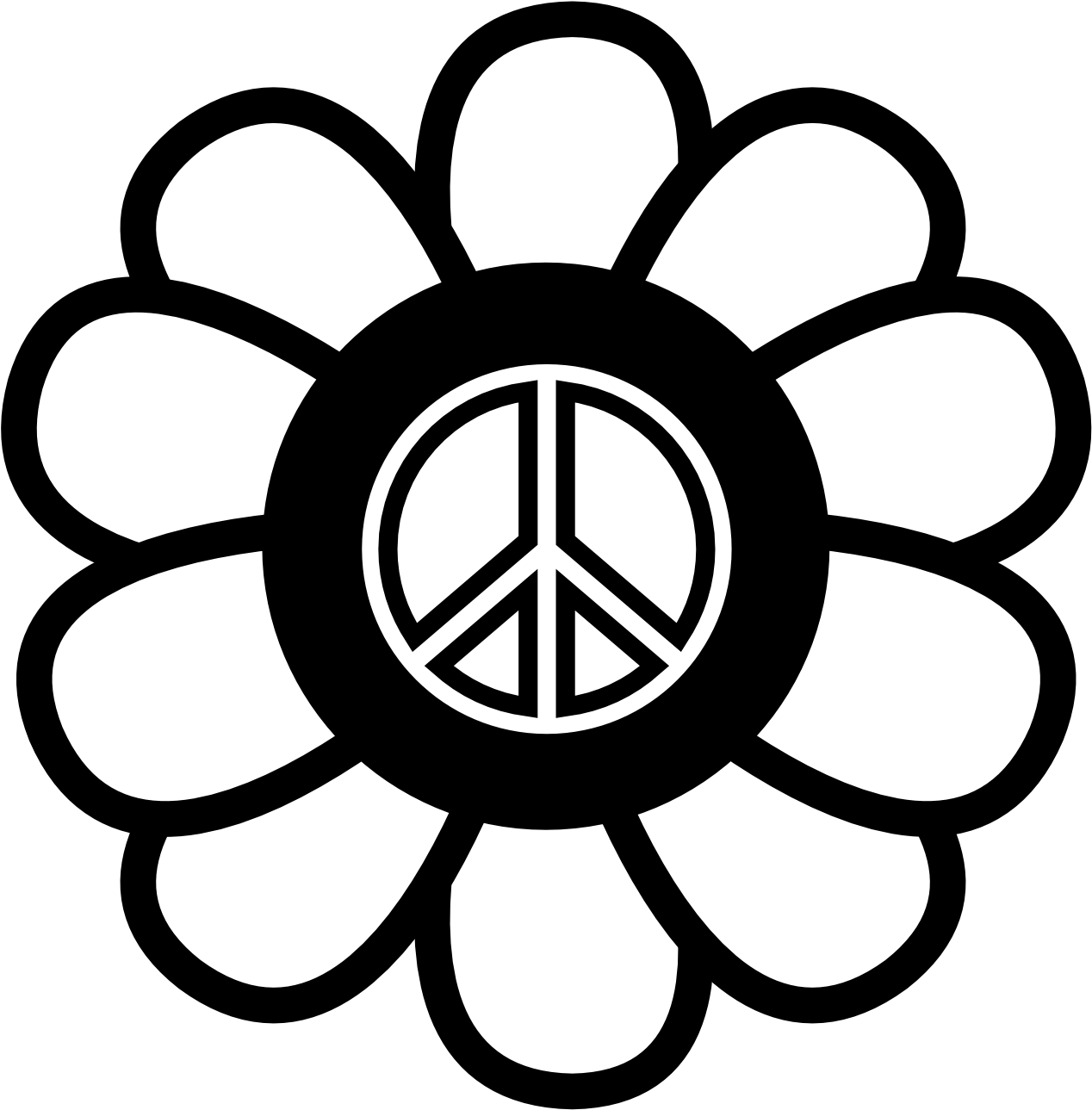 Floral Peace Symbol Graphic PNG image