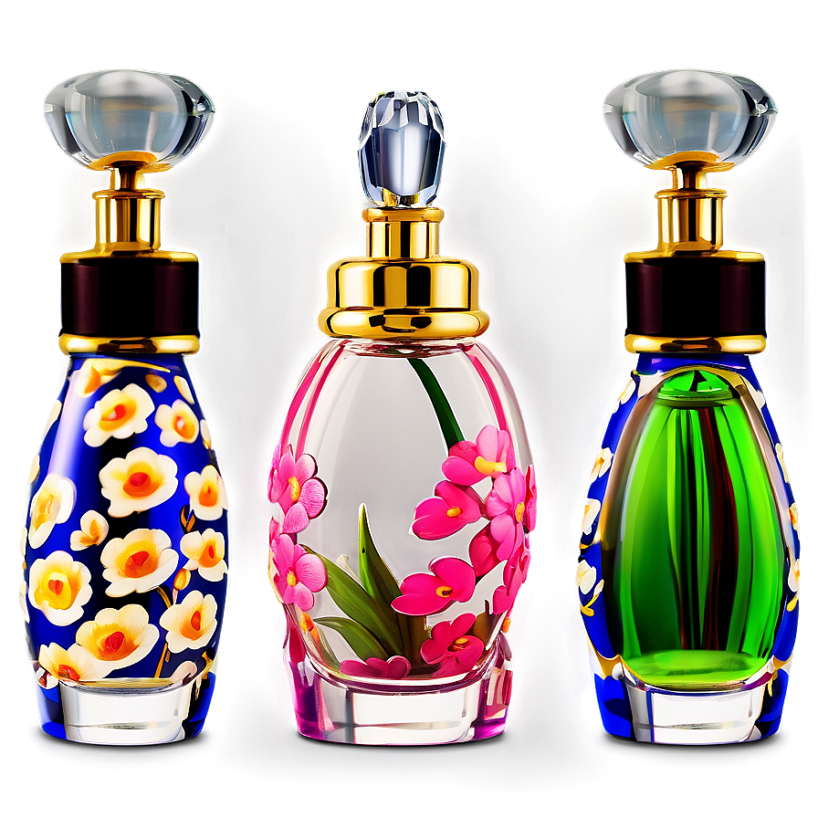 Floral Perfume Bottle Png 05062024 PNG image