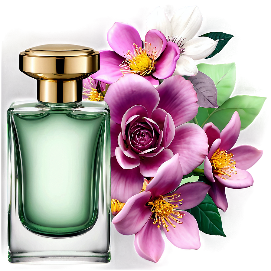 Floral Perfume Bottle Png 18 PNG image