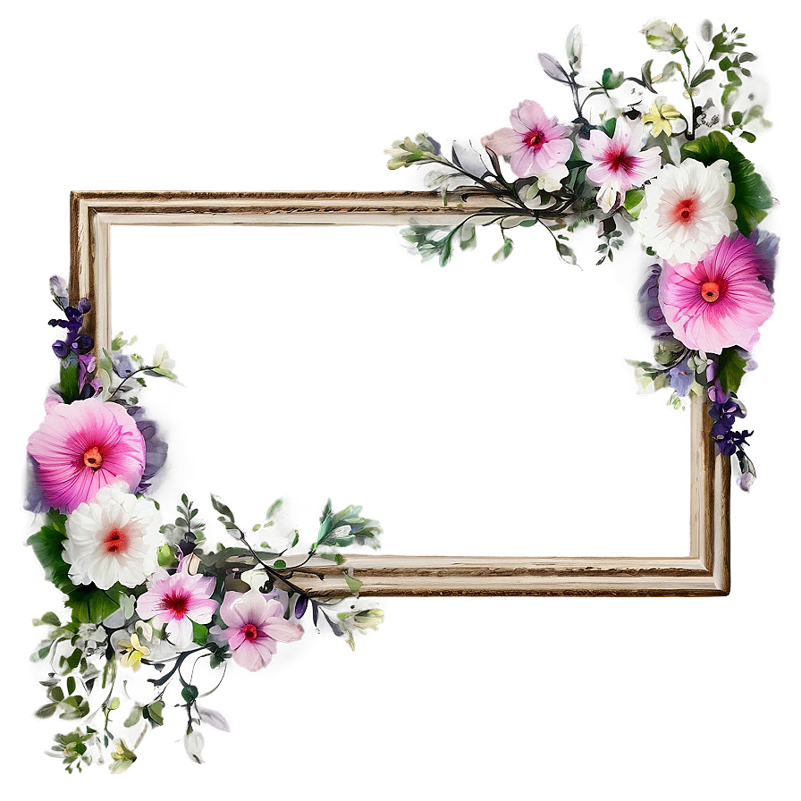 Floral Photo Border Png 06262024 PNG image