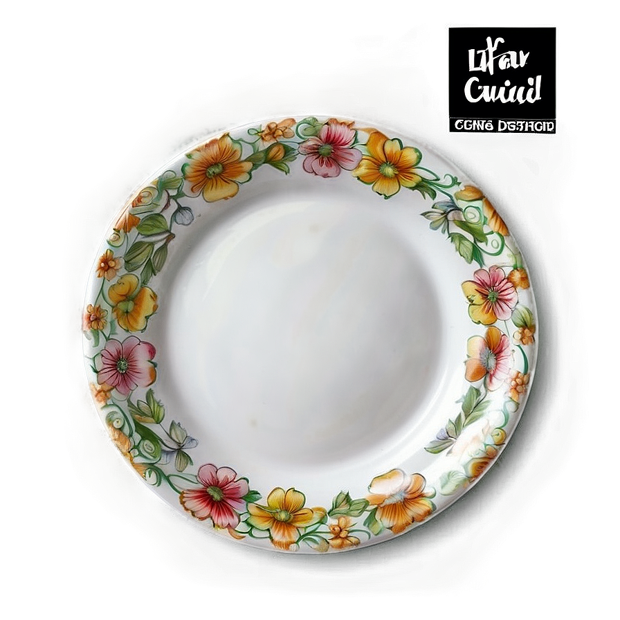 Floral Plates Design Png 38 PNG image