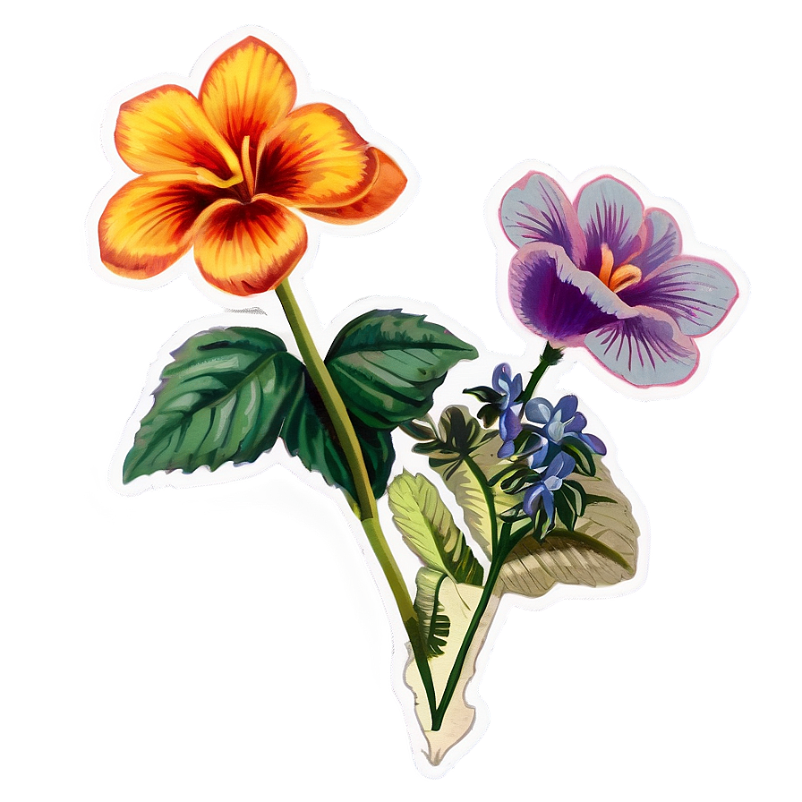 Floral Postcard Stamp Png 79 PNG image