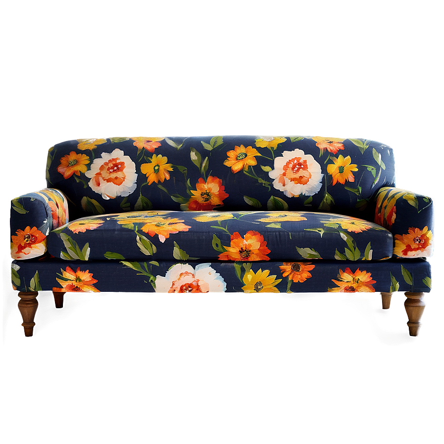 Floral Print Couch Png Ahy53 PNG image