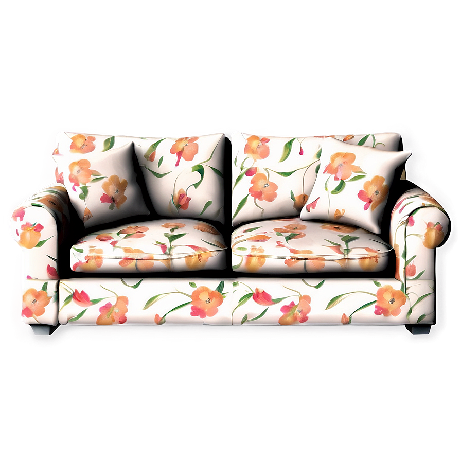 Floral Print Couch Png Ous PNG image