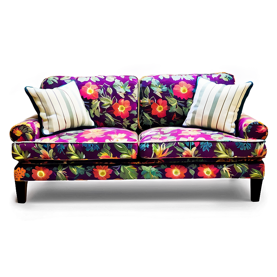 Floral Print Couch Png Ysg8 PNG image