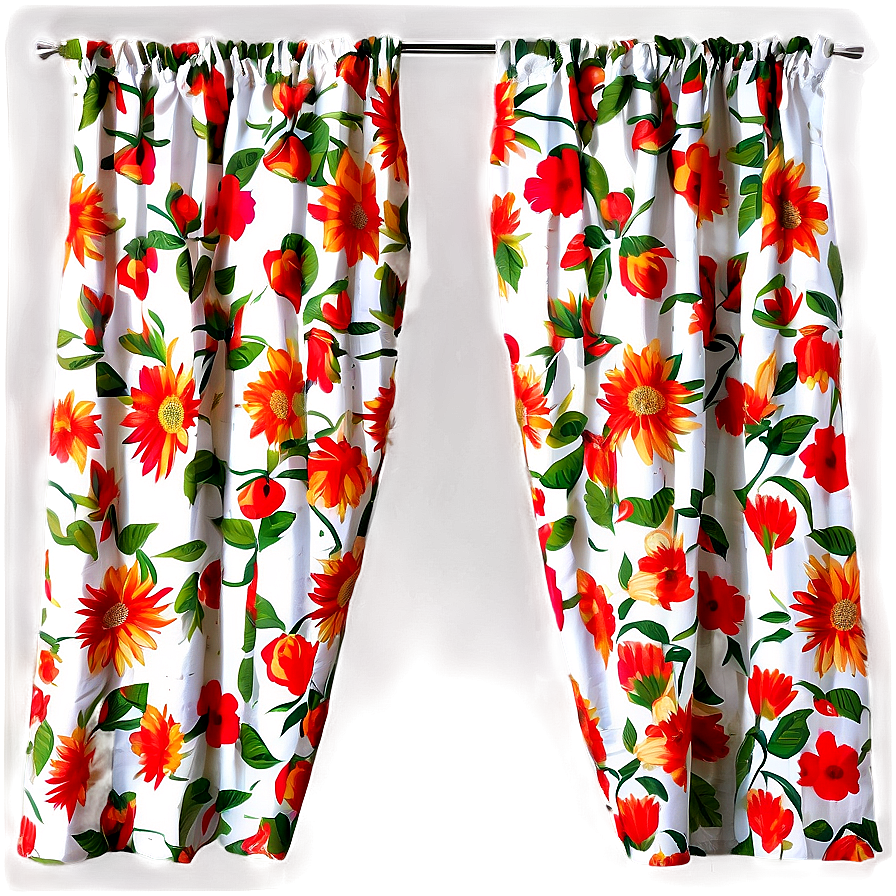 Floral Print Curtain Png 05252024 PNG image