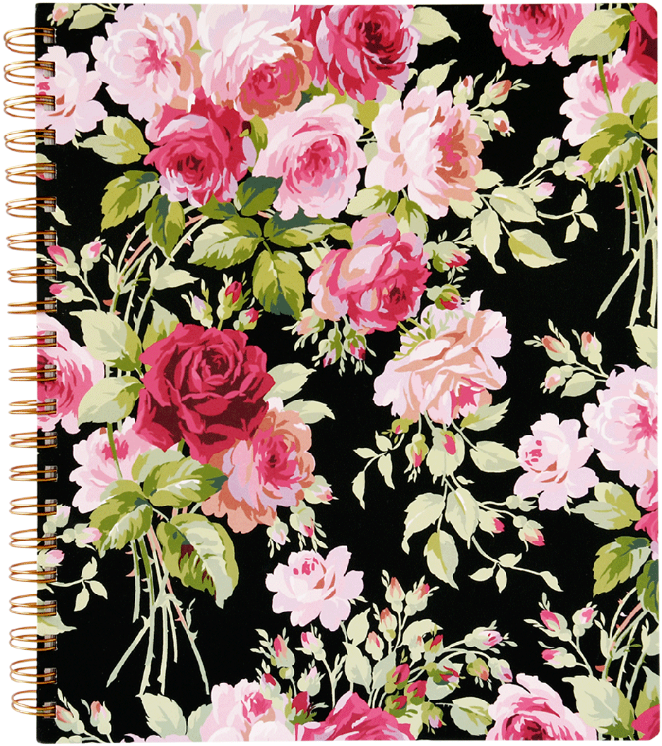 Floral Print Spiral Notebook PNG image