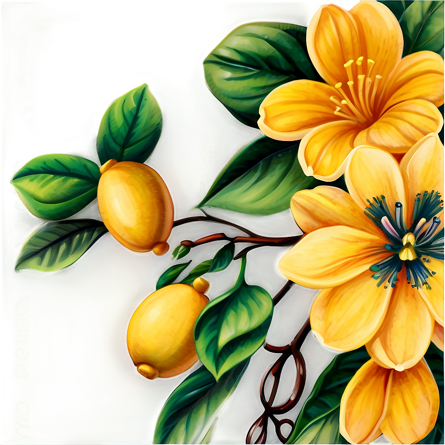 Floral Quince Pattern Png 67 PNG image