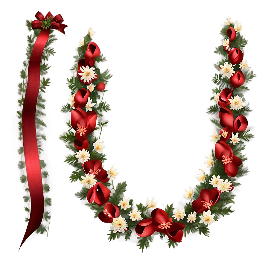 Floral Ribbon Garland Png Efa PNG image