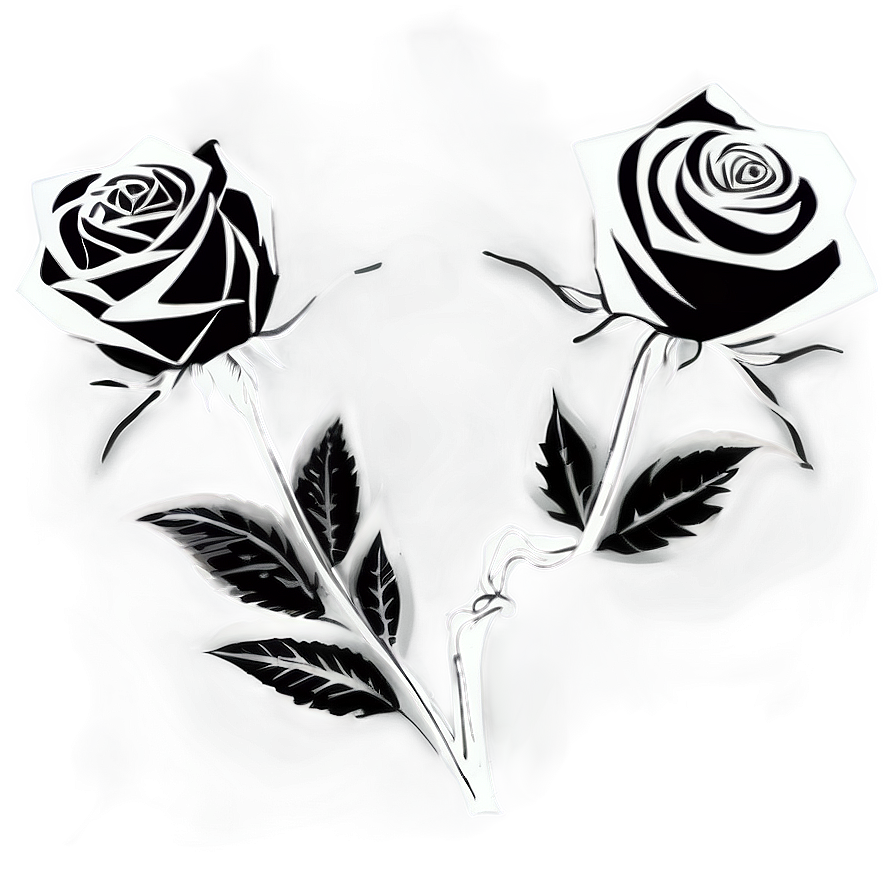 Floral Rose Black And White Png 06132024 PNG image