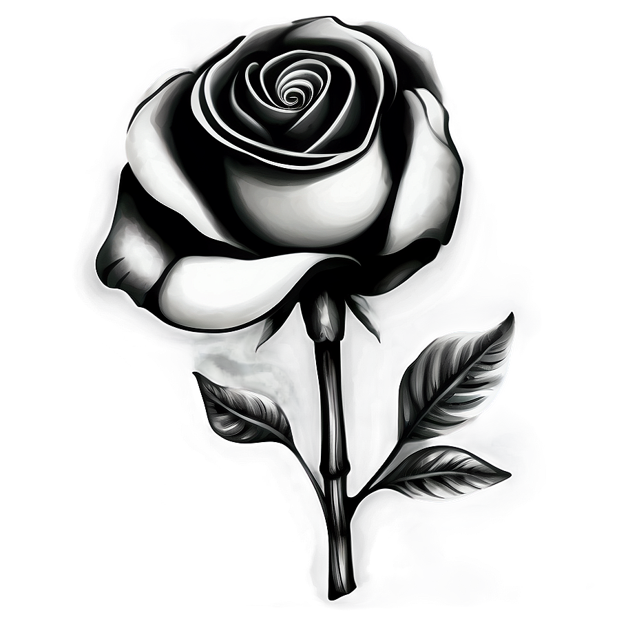 Floral Rose Black And White Png 06132024 PNG image