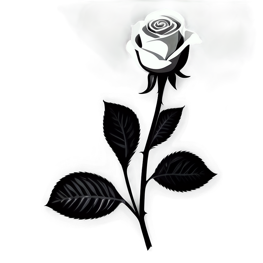 Floral Rose Black And White Png 83 PNG image