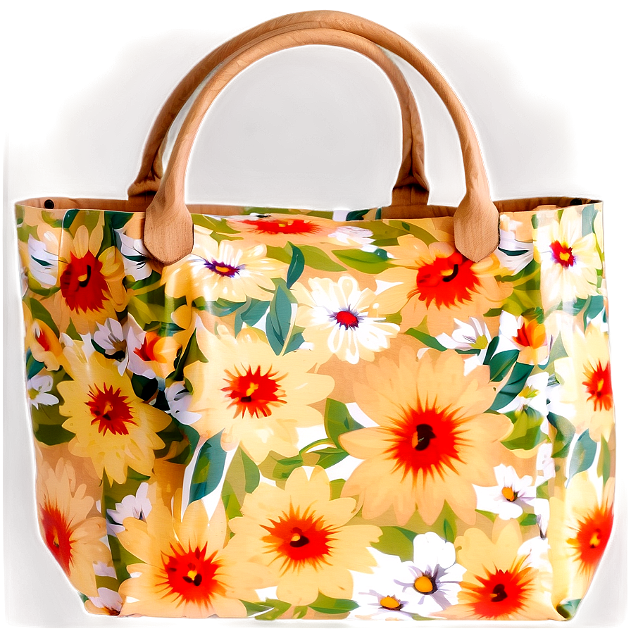 Floral Shopping Bag Png Vea PNG image