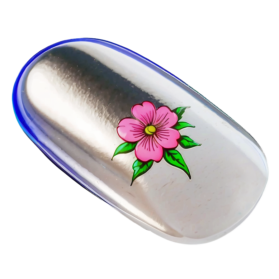 Floral Single Acrylic Nail Png Ctp PNG image