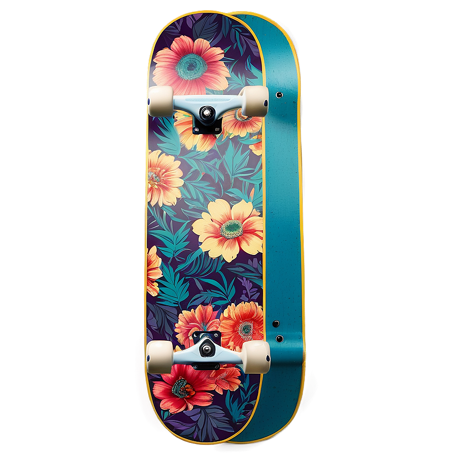 Floral Skateboard Deck Decoration Png Jdh93 PNG image