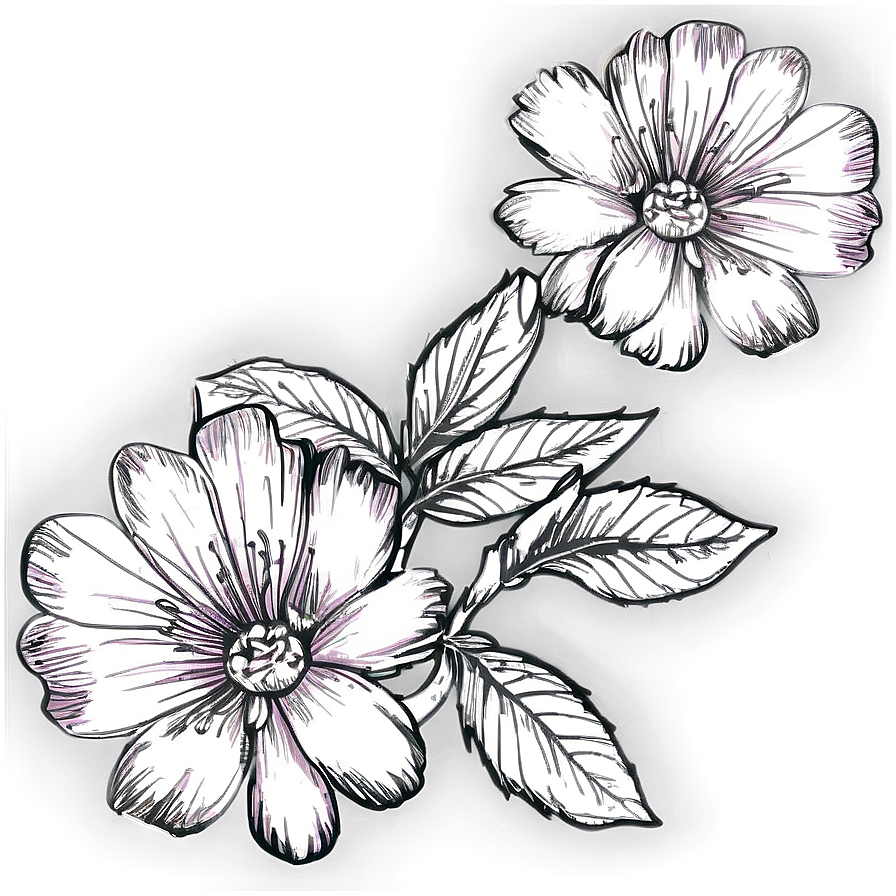 Floral Sketch Illustration Png 33 PNG image