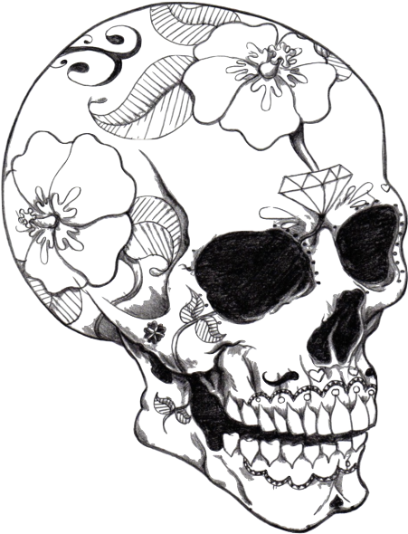 Floral Skull Artwork Tumblr PNG image