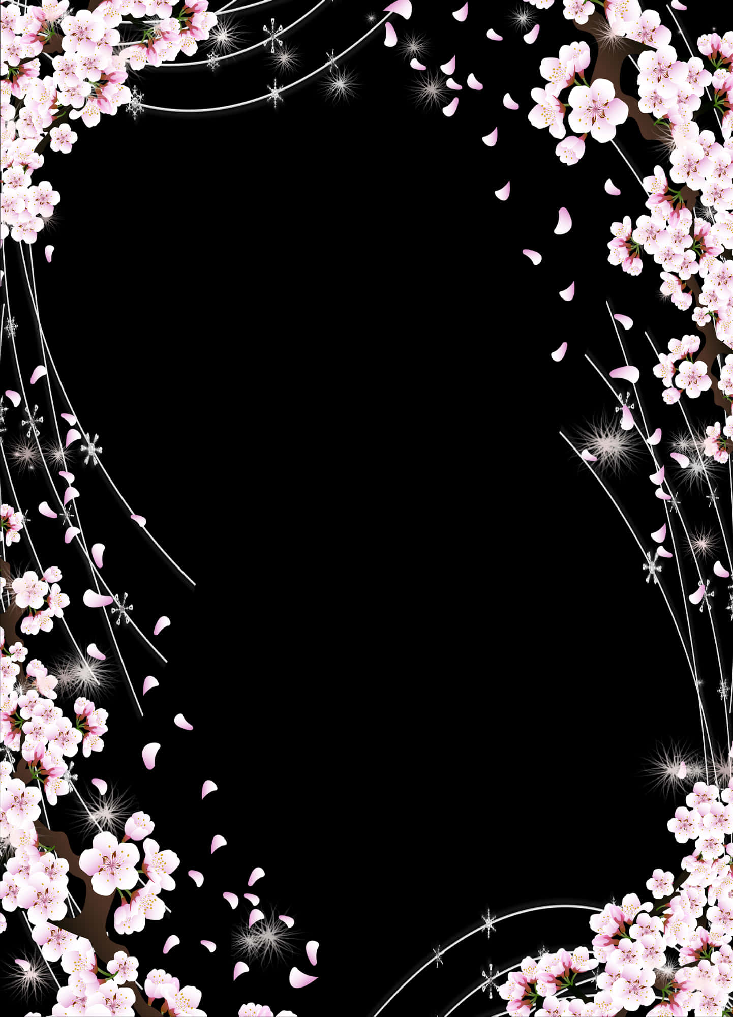 Floral_ Sparkle_ Border_ Design PNG image