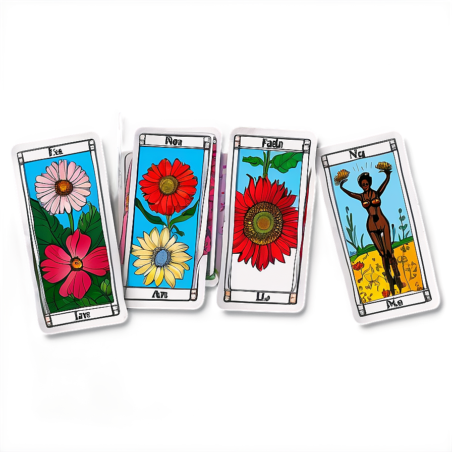 Floral Tarot Cards Png Bgy22 PNG image