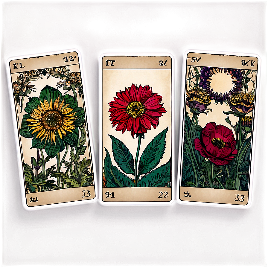 Floral Tarot Cards Png Nwy PNG image