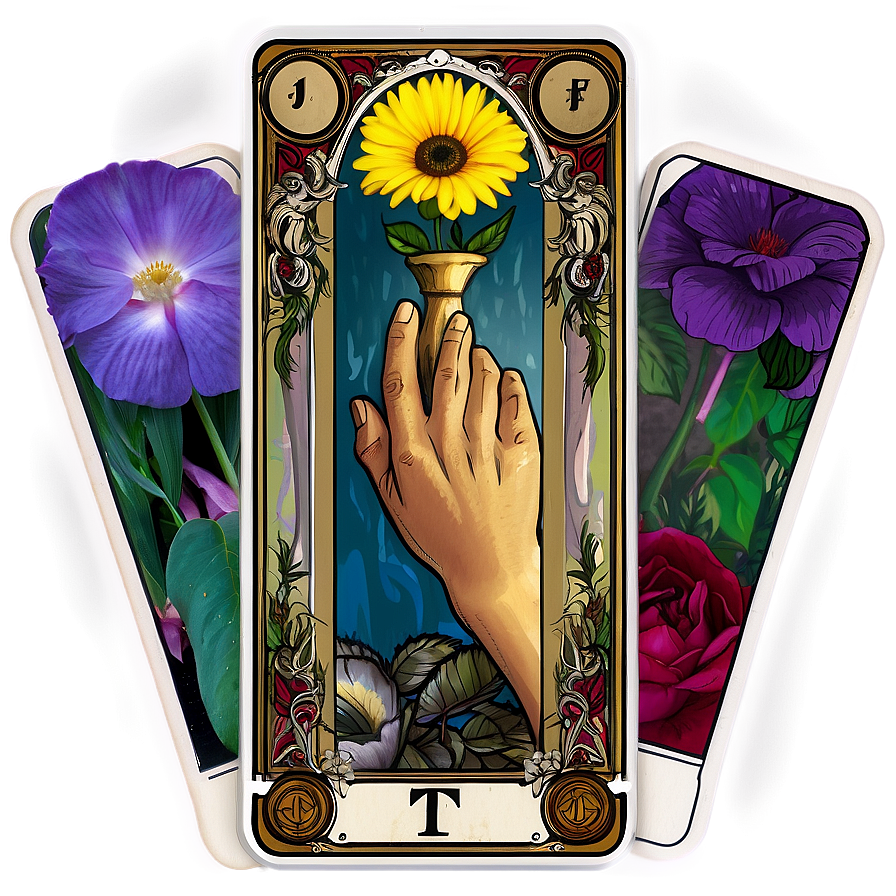 Floral Tarot Cards Png Tvv82 PNG image