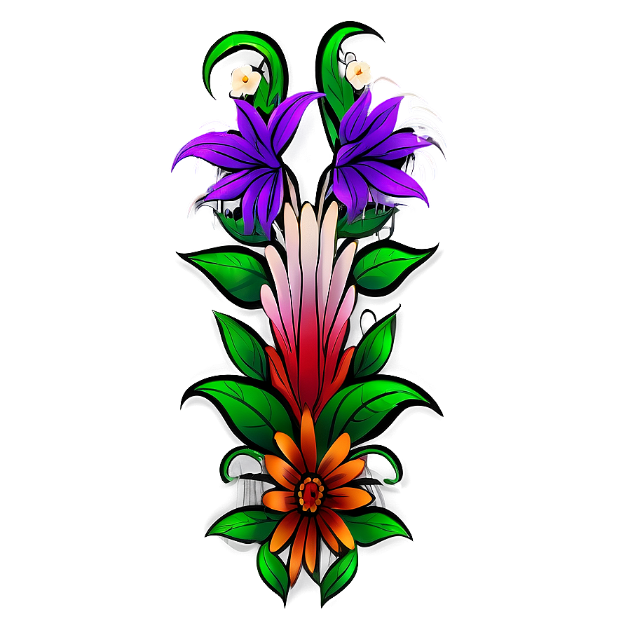 Floral Tattoo Pattern Png 05042024 PNG image