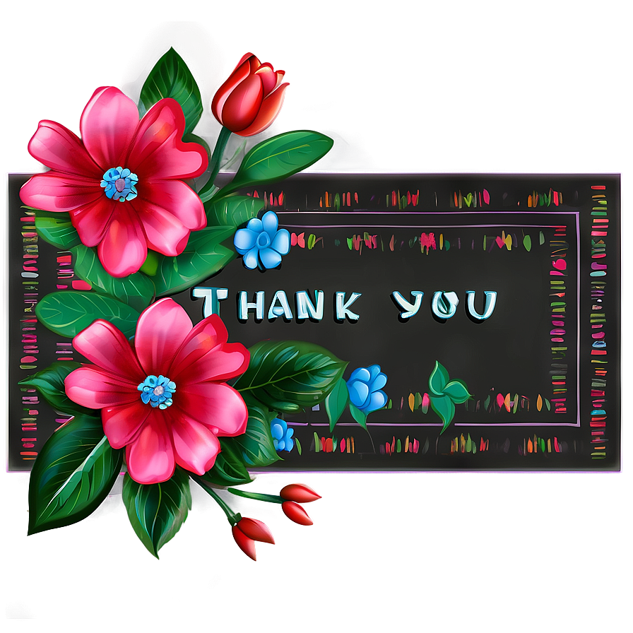 Floral Thank You Card Png 72 PNG image