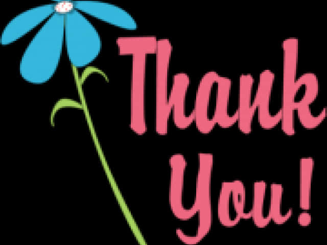 Floral Thank You Graphic PNG image