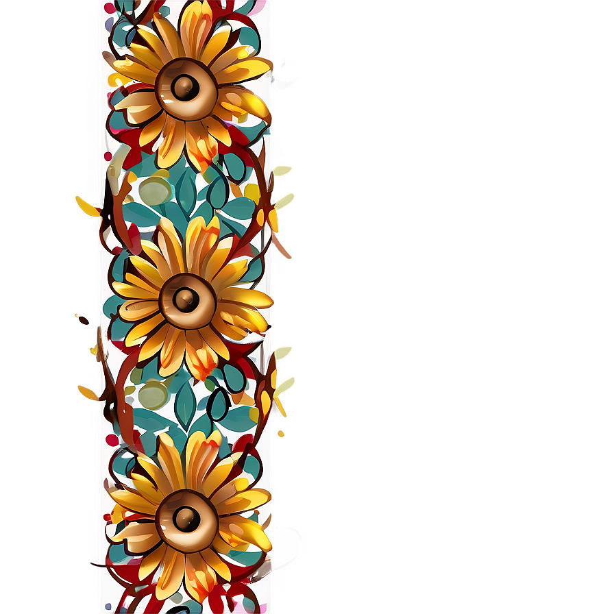 Floral Thanksgiving Border Png 71 PNG image