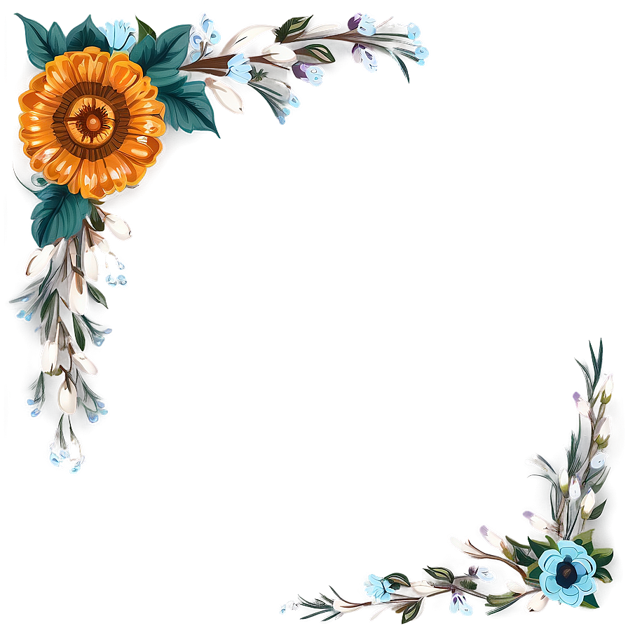 Floral Thanksgiving Border Png 88 PNG image