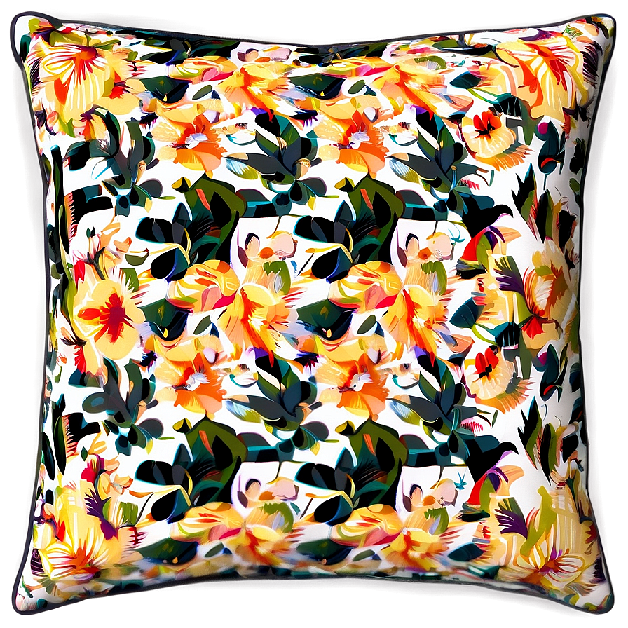 Floral Throw Pillow Design Png 52 PNG image