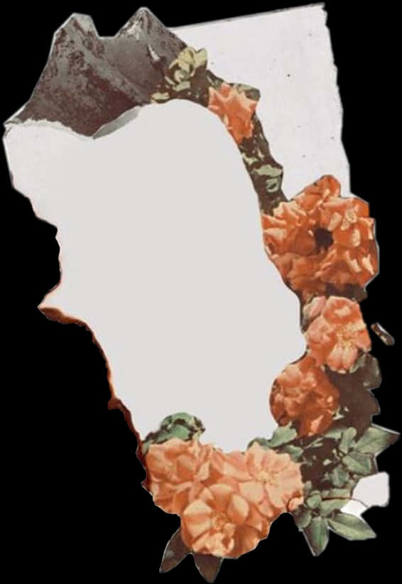 Floral Torn Paper Overlay PNG image