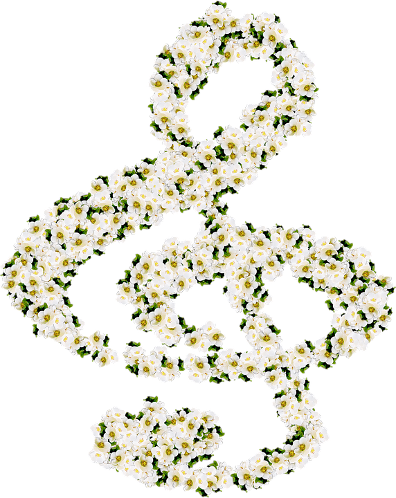Floral Treble Clef Design PNG image