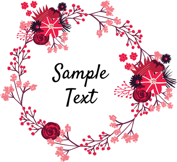 Floral_ Vector_ Wreath_with_ Sample_ Text PNG image