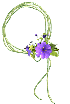 Floral Vine Letter R Design PNG image