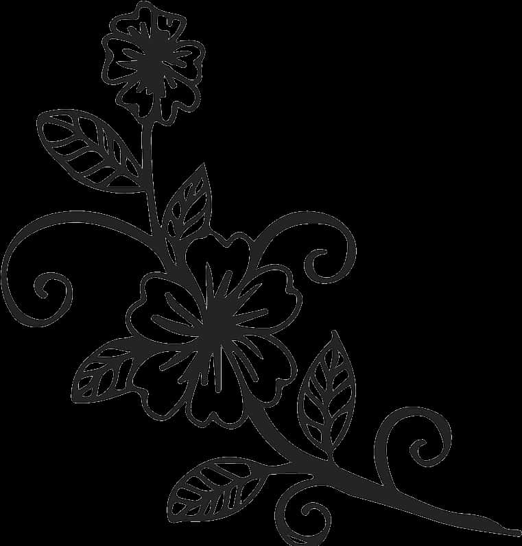 Floral Vine Silhouette Design PNG image