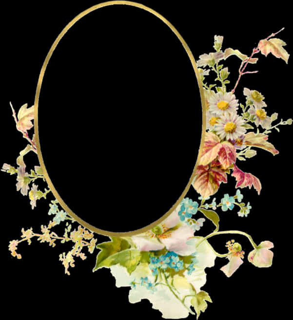 Floral Vintage Frame Design PNG image