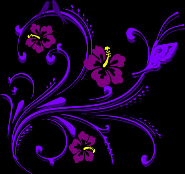 Floral Wedding Card Design PNG image