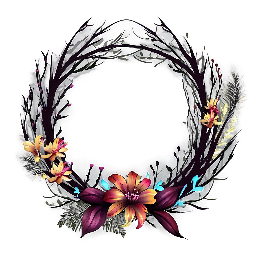 Floral Wreath Design Png 05242024 PNG image