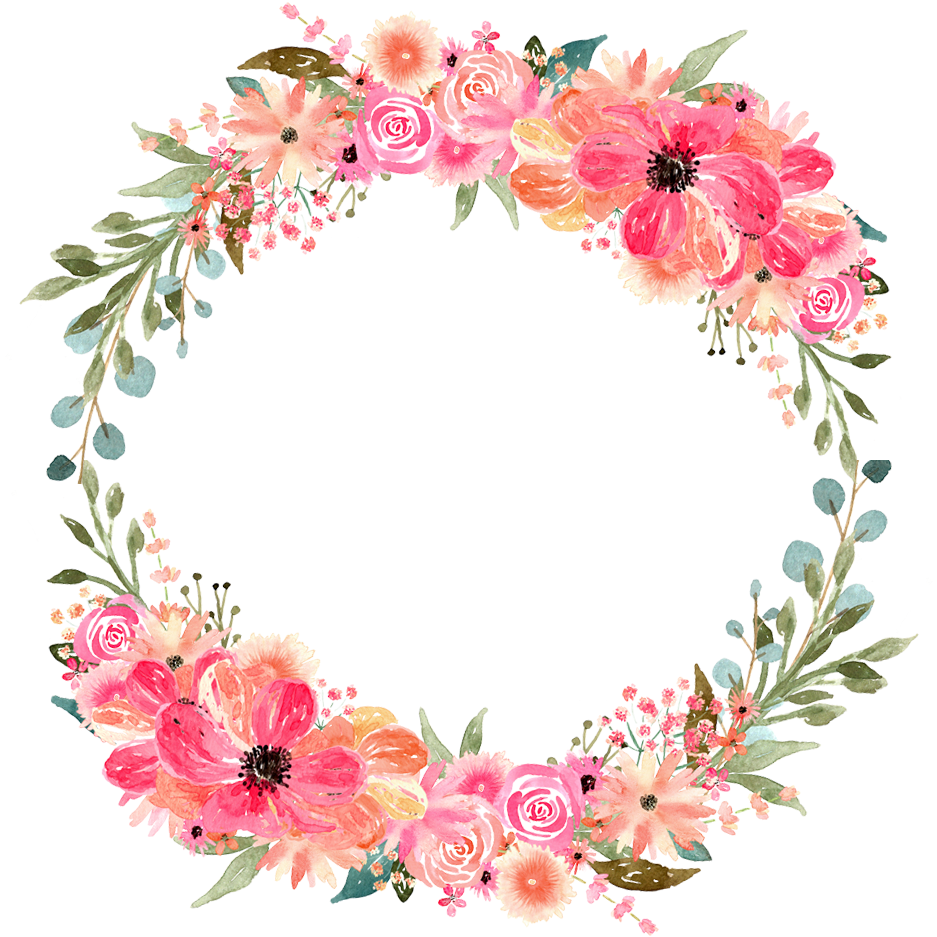 Floral_ Wreath_ Pink_ Circle.png PNG image