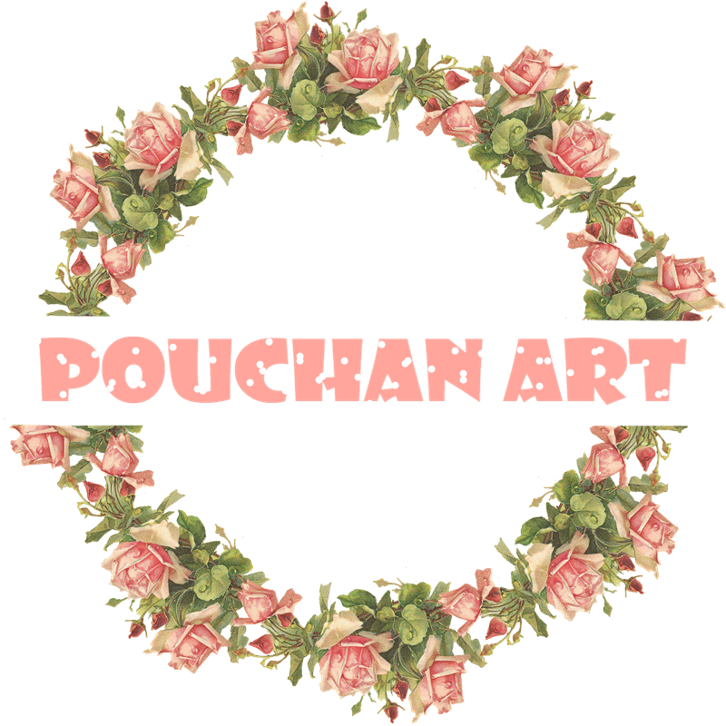 Floral Wreath Pouchan Art Logo PNG image