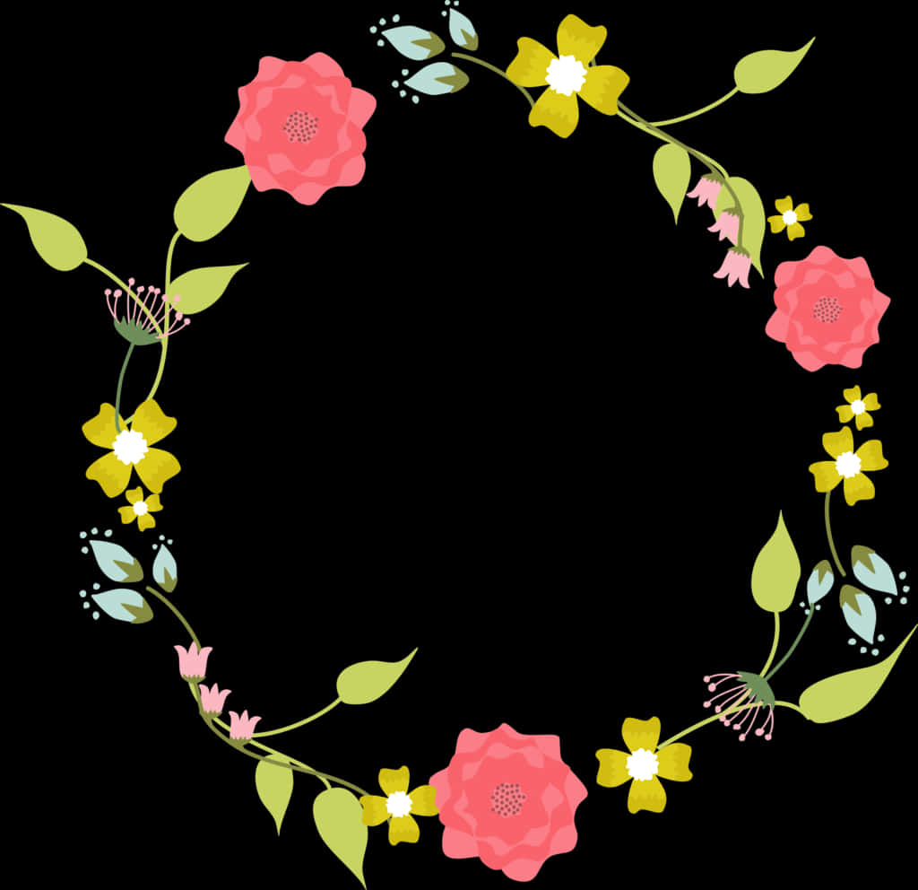 Floral Wreath Vector Design PNG image