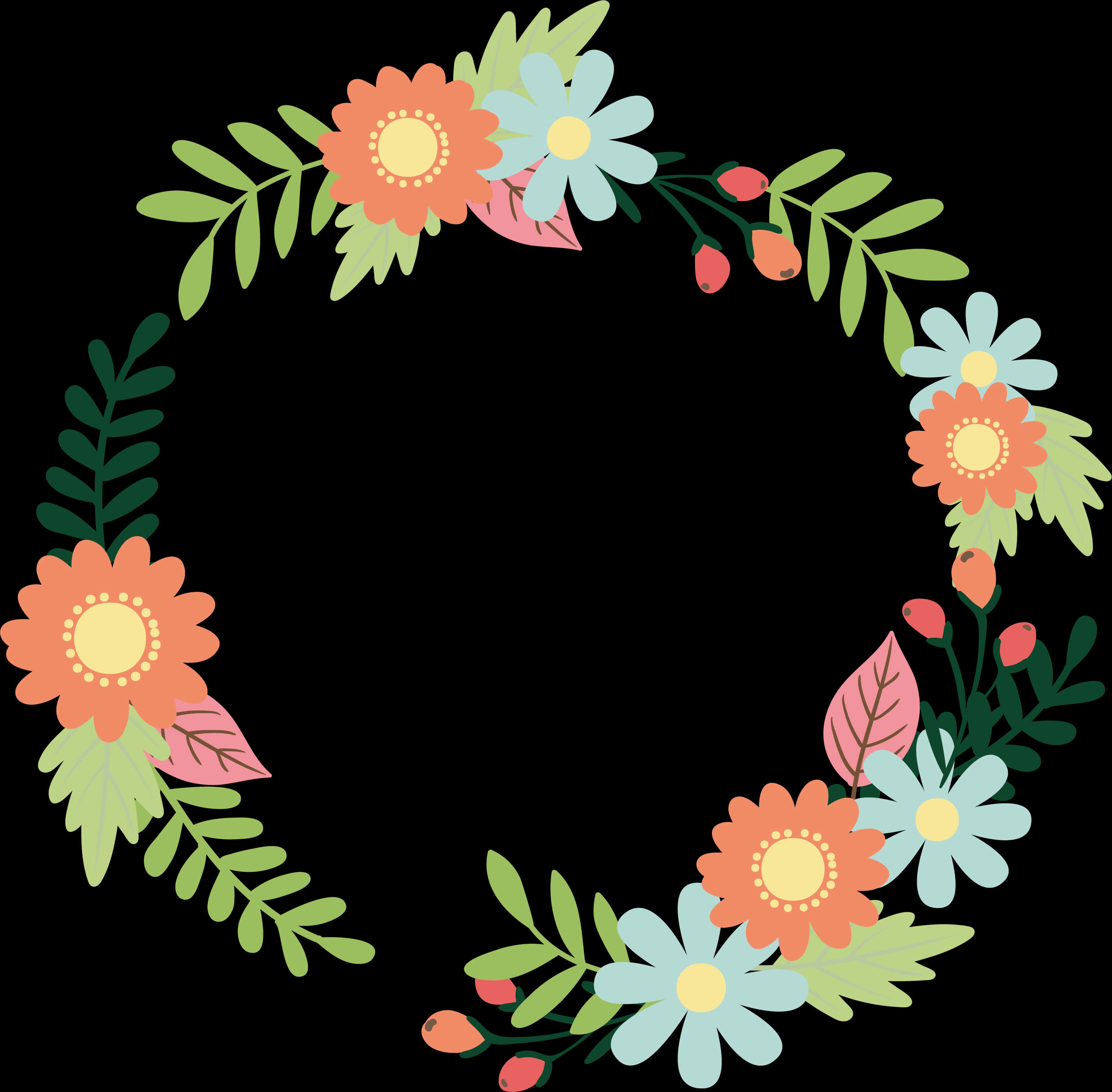 Floral_ Wreath_ Vector_ Graphic PNG image