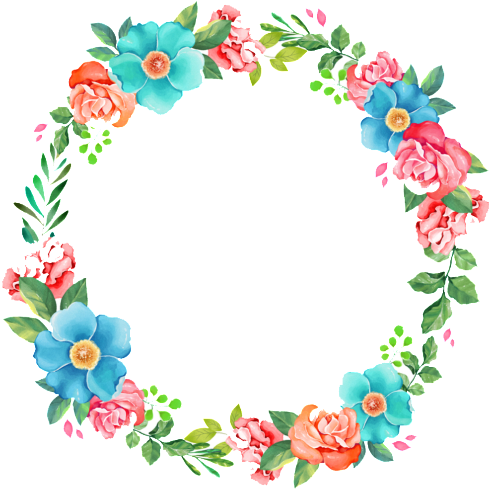 Floral Wreath Watercolor Design PNG image