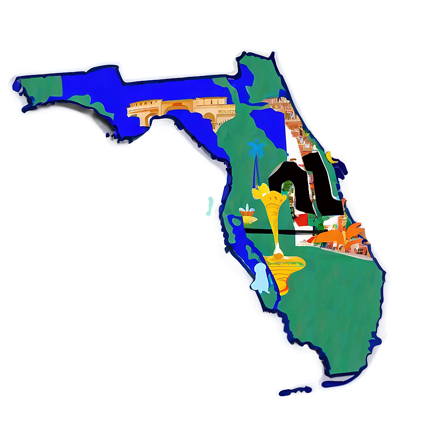 Florida Outline With Capital Mark Png 06122024 PNG image